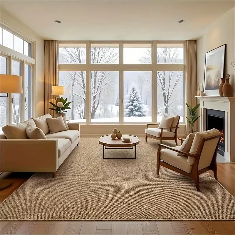 Large natural sisal area rug living room